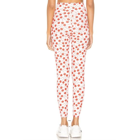 Beach Riot Sport Cherry Dotty Legging Tights White with Red Cherries, size S - Picture 9 of 9